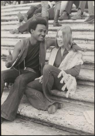 Young couple at the Spanish Steps, Rome