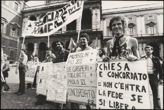 Young men from the Radical Party on a gay rights protest march