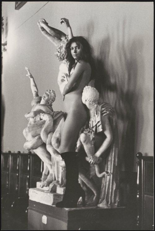 Actress Christiana Borgi poses nude next to classical statues 
