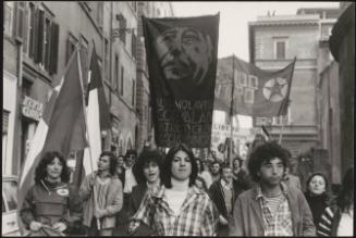 Young people at a communist rally