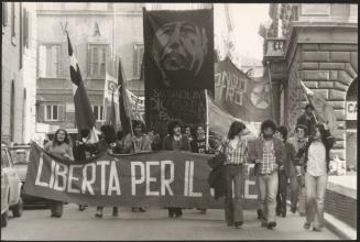 Young people at a communist rally