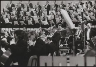 Choir and orchestra directed by Maestro Leonard Bernstein