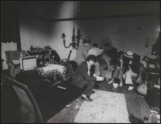 Mick Jagger and Brian Jones of The Rolling Stones and friends