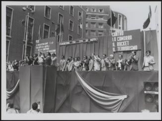 A trade union meeting in Naples demonstrating against The Mafia and The Camorra