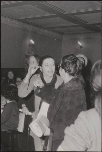 Members gather for a meeting of the M.L.D- Movement for the Liberation of Women