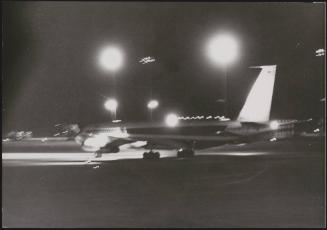 The  Trans World Airlines Flight 85 from Baltimore to San Francisco hijacked by US Marine Raphael Minichiello finally grounded at Rome airport