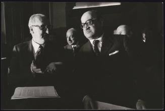 Two lawyers, De Cataldi and Miconi, during a hearing against the Mafia and Raffaele Cutolo's  Nuova Camorra Organizzata (NCO)
