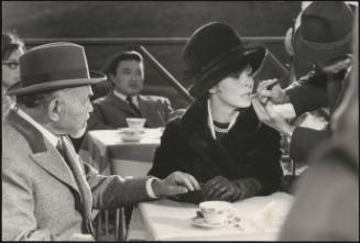 Actor Edward G. Robinson with Actress Janet Leigh on the set of the movie 'Grand Slam' 1967