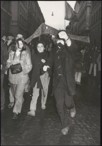 Anarchists on a protest march