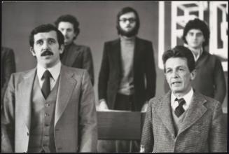 Politicians and members of the Communist party  Renzo Imbeni and Enrico Berlinguer 