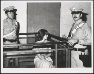 Giuliana Conforto in the dock in a courtroom, prosecuted for her involvement with the Red Brigades