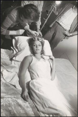 Tina Aumont prepares to shoot a scene from "The Metellus" directed by Mauro Bolognini