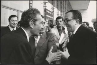 Aldo Moro and Giulio Andreotti attend the DC National Council, 1970