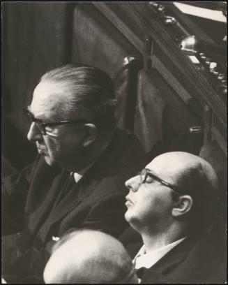 Giuseppe Pella asleep in parliament 