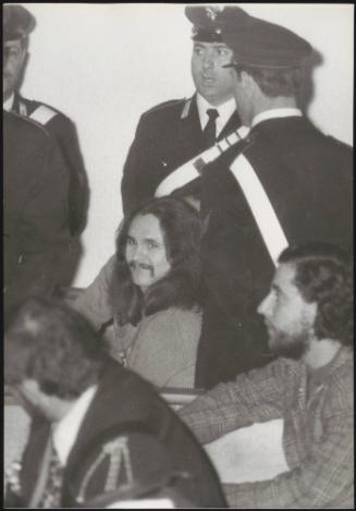 Rome, Feb 1972. The trial of anarchists Roberto Garganelli and Emilio Bagnoli in connection with the The Piazza Fontana Bombings in 1969.