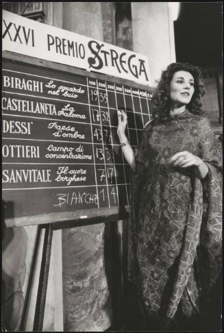 1972. 26th Strega Prize. Points are added to the chalk board. Giuseppe Dessì was the ultimate winner. 