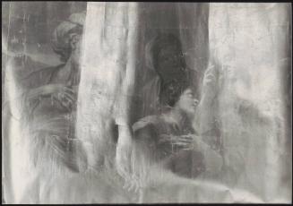 Badly damaged surface of a Renaissance painting