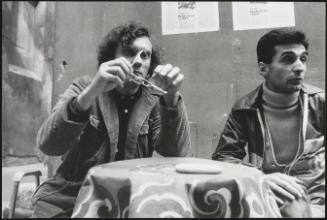 French psychotherapist and philosopher Pierre-Félix Guattari (left)
