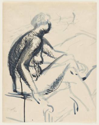 Seated Blue Nude (recto);Three Standing Nudes (verso)