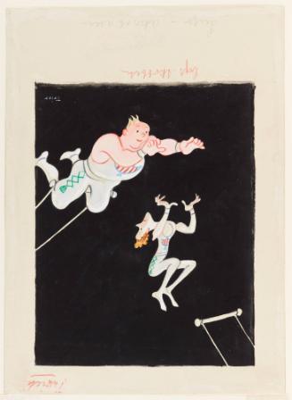 Acrobats on the Trapese (Paul, please don't tickle) from Lustige Blatter, No.9, February 26, 1933 (recto); Trapeze (verso)