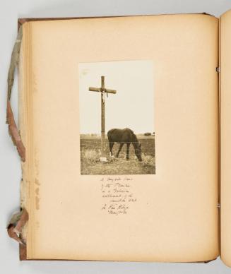 A wayside cross of the Prairie, in a Galician settlement of the Canadian West. In Pine Ridge, Manitoba. [Page 32 of Quebec I; from collection of Canadian albums compiled by Edith S. Watson, 1890s-1930s.]