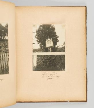 A charming old shrine a-top of the hill, in Ste. Anne de Beaupré, Quebec. [Page 25 of Quebec I; from collection of Canadian albums compiled by Edith S. Watson, 1890s-1930s]