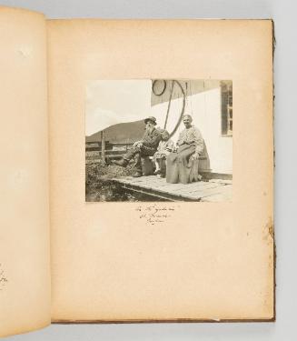 On the "galerie", St. Féréol, Quebec. [Page 11 of Quebec I; from collection of Canadian albums compiled by Edith S. Watson, 1890s-1930s]