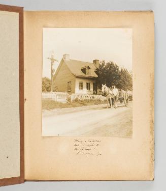 Many a habitant hat is lifted to this Calvarie! In Garneau, QC. Page 1 of Quebec I; from collection of Canadian albums compiled by Edith S. Watson, 1890s-1930s