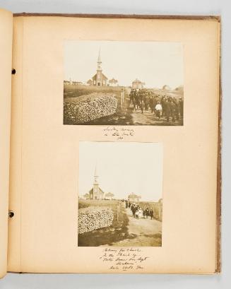 [Sunday morning to and from church, Isle Verte.] Page 45 of Quebec II; from collection of Canadian albums compiled by Edith S. Watson, 1890s-1930s
