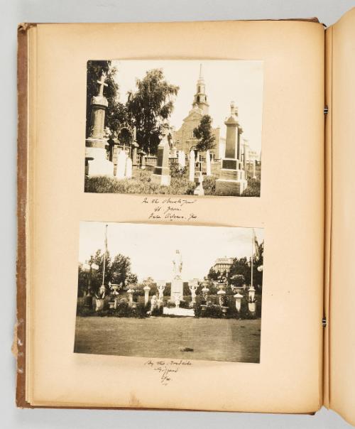 [Quebec Churchyards] Page 12 of Quebec II; from collection of Canadian albums compiled by Edith S. Watson, 1890s-1930s
