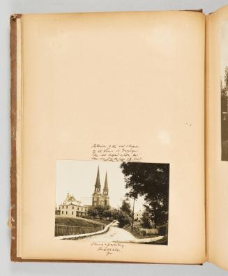 [Church + observatory, Loretteville, Que.] Page 6 of Quebec II; from collection of Canadian albums compiled by Edith S. Watson, 1890s-1930s
