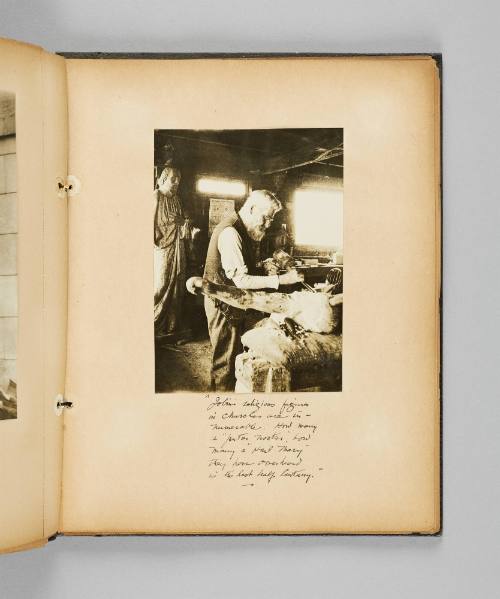 "Jobin's religious figures in churches are innumerable. How many a "pater noster", how many a "Hail Mary" they have overheard in the last half Century." Page 57 of Ste Anne de Beaupré; from collection of Canadian albums compiled by Edith S. Watson, 1890s-1930s