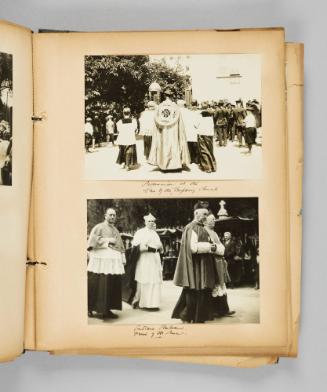 [Friars and Cardinals in Procession in Ste. Anne de Beaupré] Page 41 of Ste Anne de Beaupré; from collection of Canadian albums compiled by Edith S. Watson, 1890s-1930s