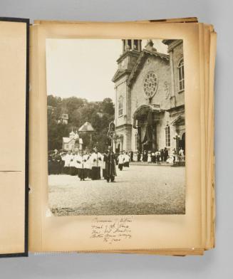 [Procession of Pilgrims] Page 1 of Ste Anne de Beaupré; from collection of Canadian albums compiled by Edith S. Watson, 1890s-1930s