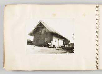[Building with women and children standing outside, page 44 of The Doukhobors I album]