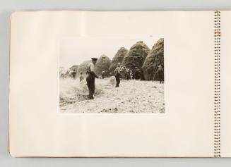 [Men working the field and creating hay bales, Page 4 of The Doukhobors I album]