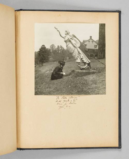 The Belle of Oregon on the grounds of the Home of Sailors. Upper N.Y.[Page 49 of Happy Voyages with Queenie album]