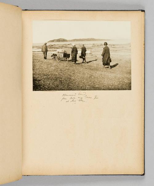 Homeward bound from Isle aux Grues, Que at low tide. [Page 21 of Happy Voyages with Queenie album]