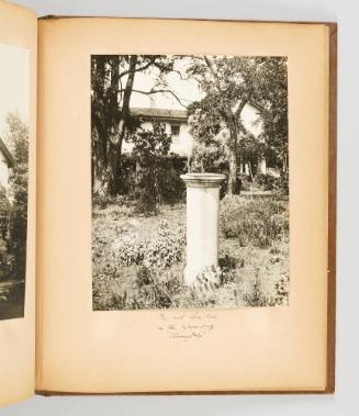The old Sun dial in the grounds of "Cloverdale" [Page 41 of Victoria, BC album]