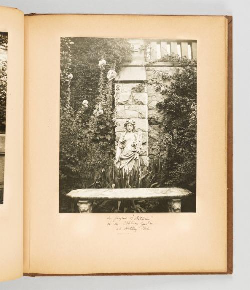 A figure of "Autumn" in the Italian garden at Hatley Park [Page 29 of Victoria, BC album]