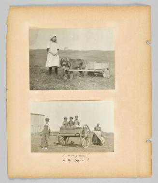 [Kids with two-wheeled carts in the Magdalen Islands] [Page 8 of Children album]