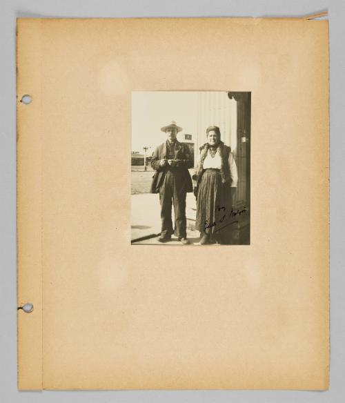 [Man and woman standing side by side in New Canadians community, page 45 of New Canadians album]
