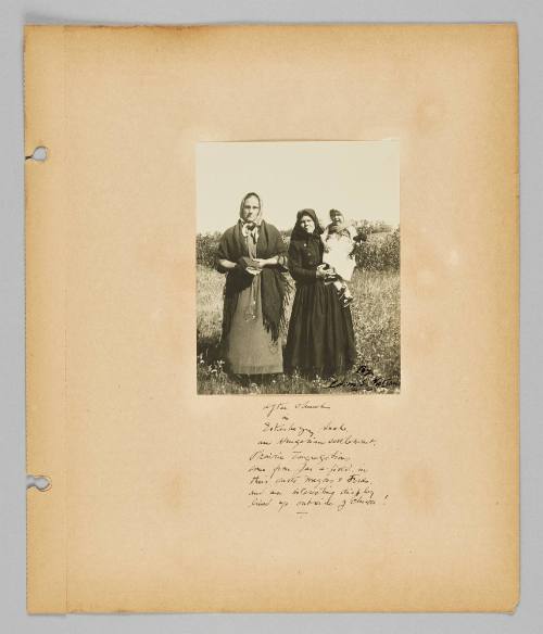 After church in Esterhazy Sask. an Hungarian settlement. Prairie congregations come from far a-field in their carts, wagons & Fords and an interesting display lined up outside of church! [Page 41 of New Canadians album]
