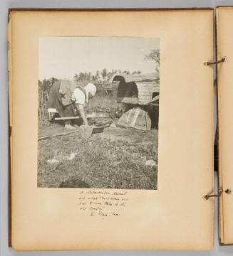 A Bukovinian learned all about mushrooms and how to cook them in the old country! In Gonor, Man. [Page 42 of Wells and Pots album]
