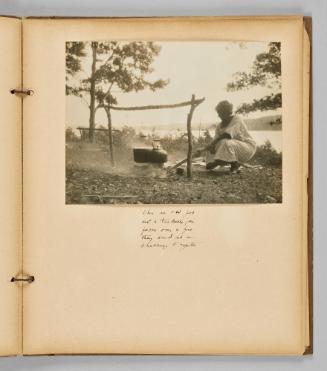 When an old pot and a tea kettle join forces over a fire they send on a challenge to appetite [Page 35 of Wells and Pots album]
