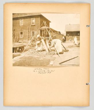 Shucking beans. In a community door yard, Brilliant, B.C [Page 54 of The Doukhobors II album]