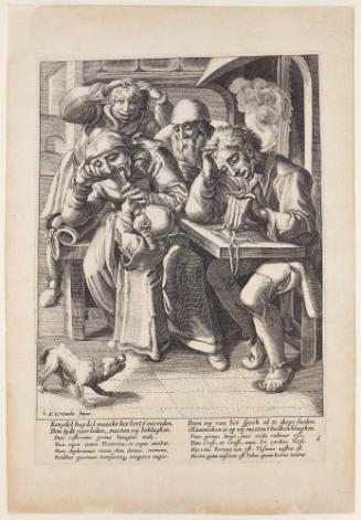 When Your Purse is Empty, You Eat Bones not Bacon, Plate no. 6 from a Series of Proverbs after Karel van Mander