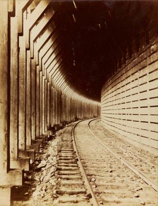 Interior of Snow Shed (in Glacier Park) on the Canandian Pacific Railway