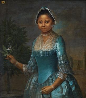 Portrait of a Lady Holding an Orange Blossom