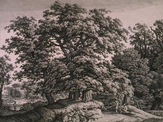 Landscape with Four Large Standing Oak Trees